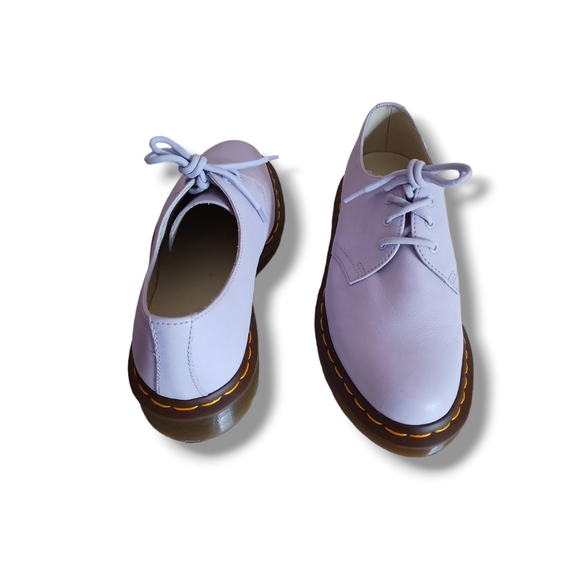 Like New 🌺 Dr Martens 3 Eye 1461 Ladies Purple Heather Virginia Leather Shoes - Picture 11 of 16